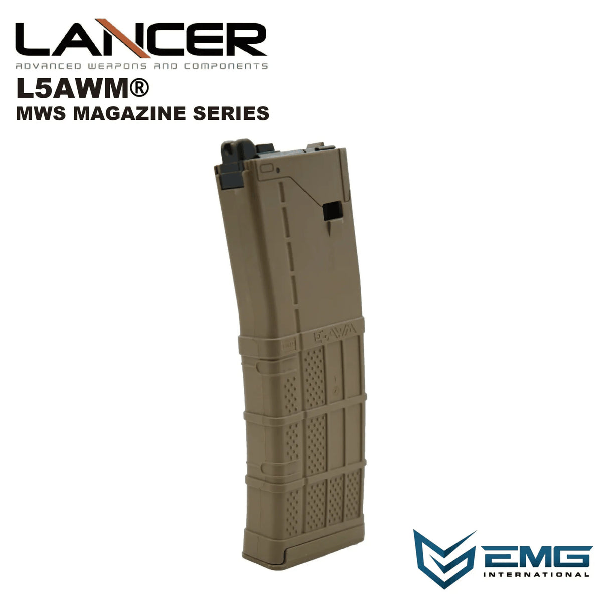 Lancer L5AWM V2 Gas Magasin til TM MWS 35 BBs - Tan