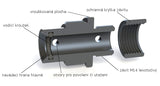 AirsoftPro lyddæmperadapter til Well MB-riffler, 20 mm CW / 14 mm CCW