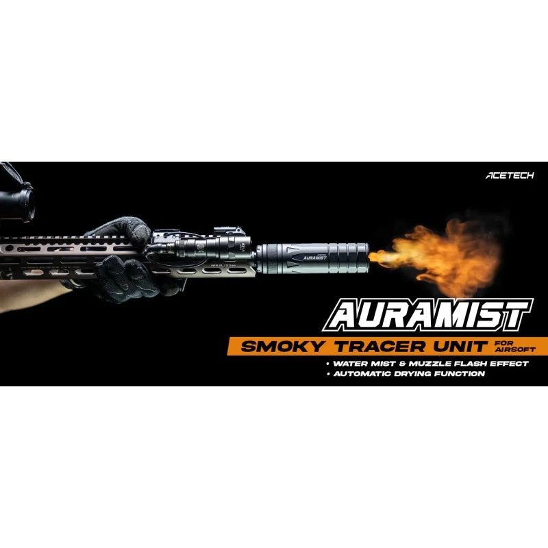 AceTech AURAMIST Tracer Unit med Muzzle Flas, Damp-effekt - Sort
