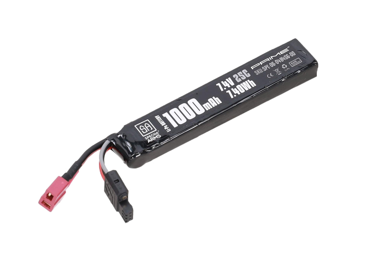Specna Arms PRIME x Gens Ace 7.4V 1000mAh 25C LiPo battery with T-Deans G-Tech connector