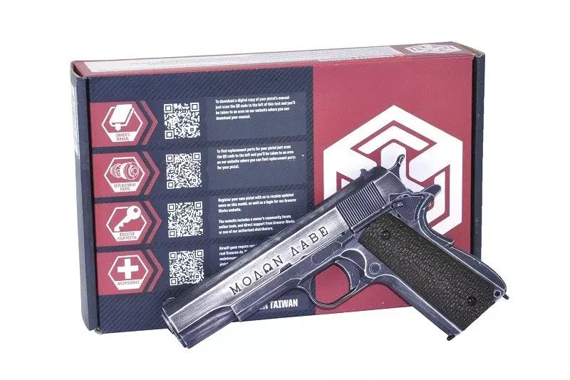 AW Custom 1911 Molon Labe - pakkens indhold