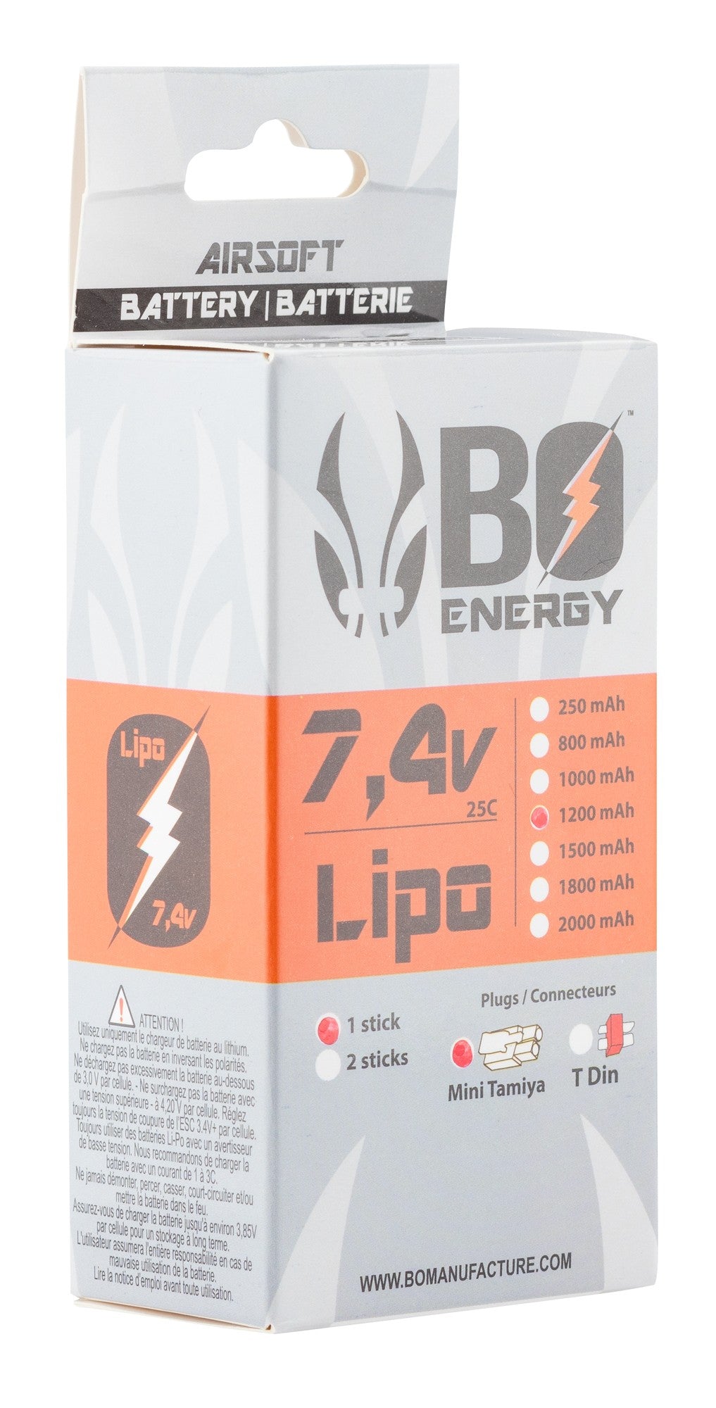 1 stick 2S 7.4V 1200mAh 25C Lipo battery Peq
