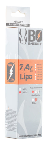 2 sticks 2S 7.4V 1300mAh 25C Lipo battery