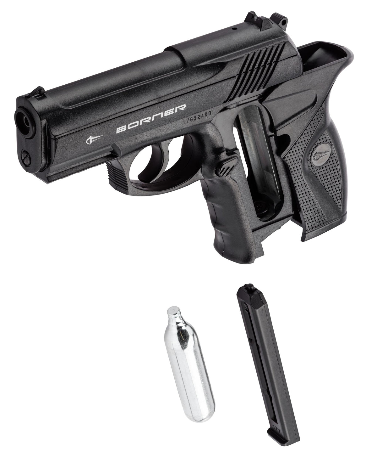 BORNER C11 fixed cylinder head CO2 pistol cal. 4.5mm BB's