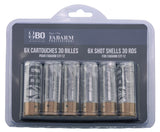 Pack of 6 cartridges for BO/FABARM clear airsoft shotgun