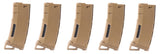 Pack of 5 Speed Mid-cap 130 rounds M4 AEG mag Tan