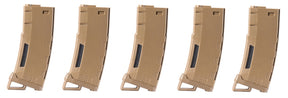 Pack of 5 Speed Mid-cap 130 rounds M4 AEG mag Tan