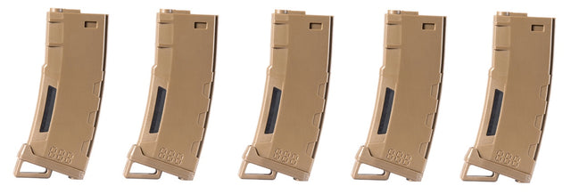 Pack of 5 Speed Mid-cap 130 rounds M4 AEG mag Tan