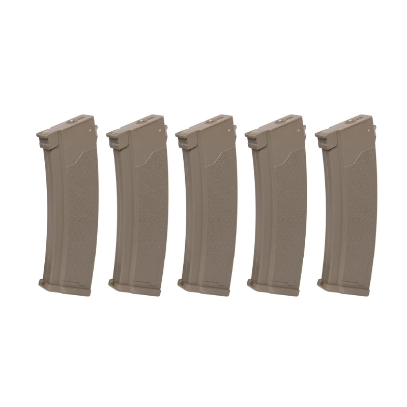 Sæt af 5 S-Mag Mid-cap magasiner til J series AK modeller - Tan