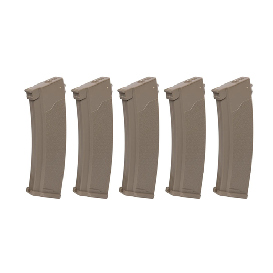 Sæt af 5 S-Mag Mid-cap magasiner til J series AK modeller - Tan