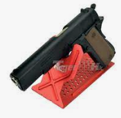 Red Pistol Stand - Metal