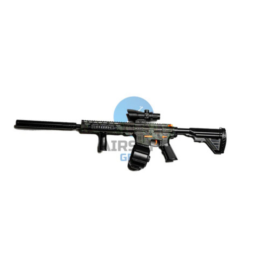 Splatter M4 Gel Blaster - Grøn/Sort Camo