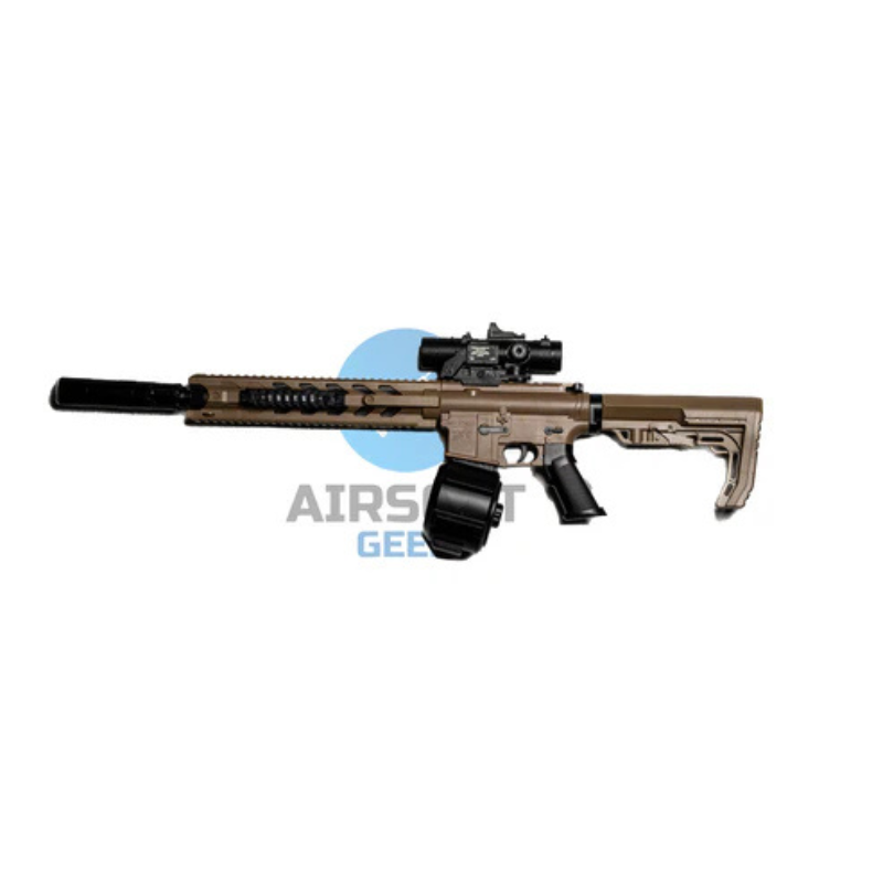M4 Viper gel blaster tan og sort med fuldautomatisk skud | Airsoftgeek