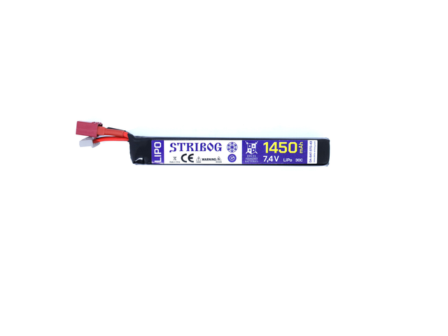 Delta Armory 7.4V Li-Po battery 1450mAh, 30C, single stick, T-plug