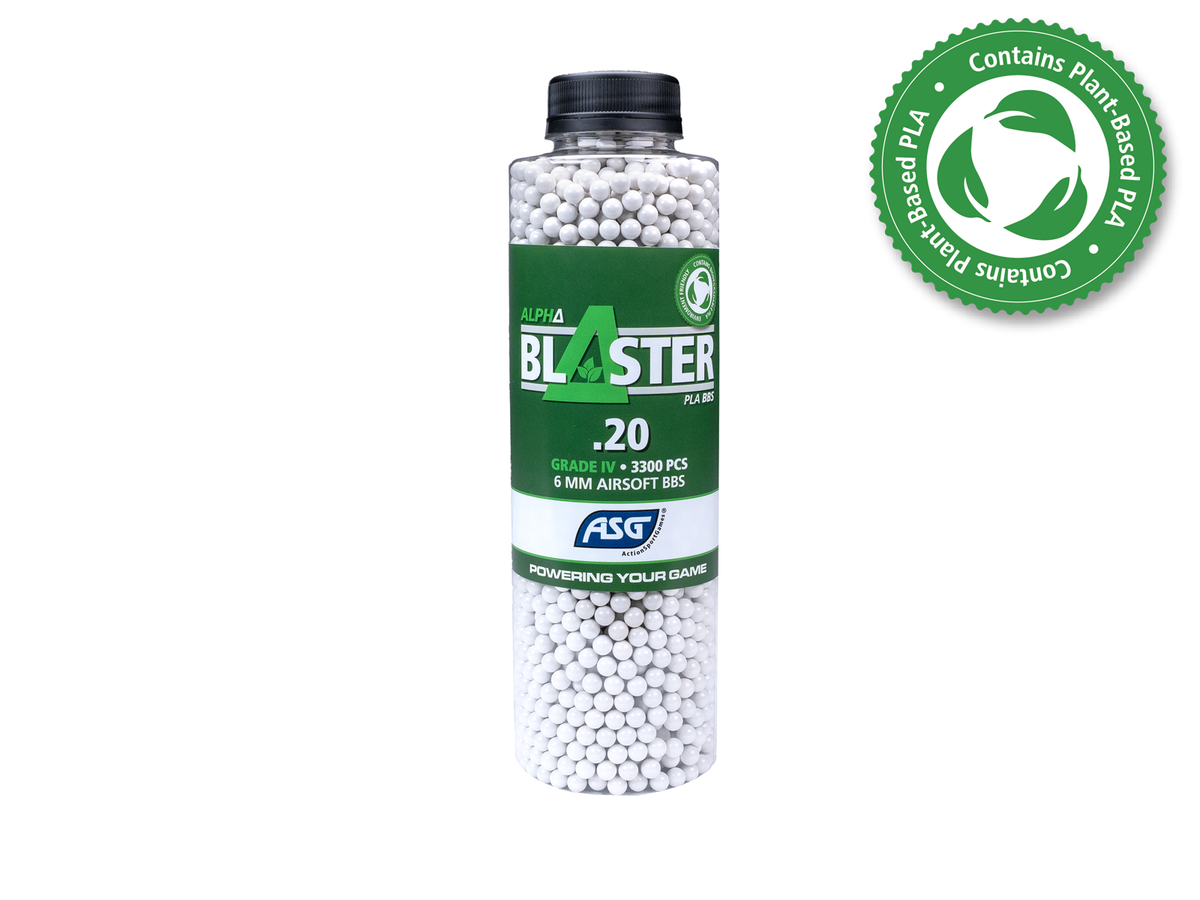 Alpha Blaster PLA kugler, 0,20 g, 3300 stk. - flaske