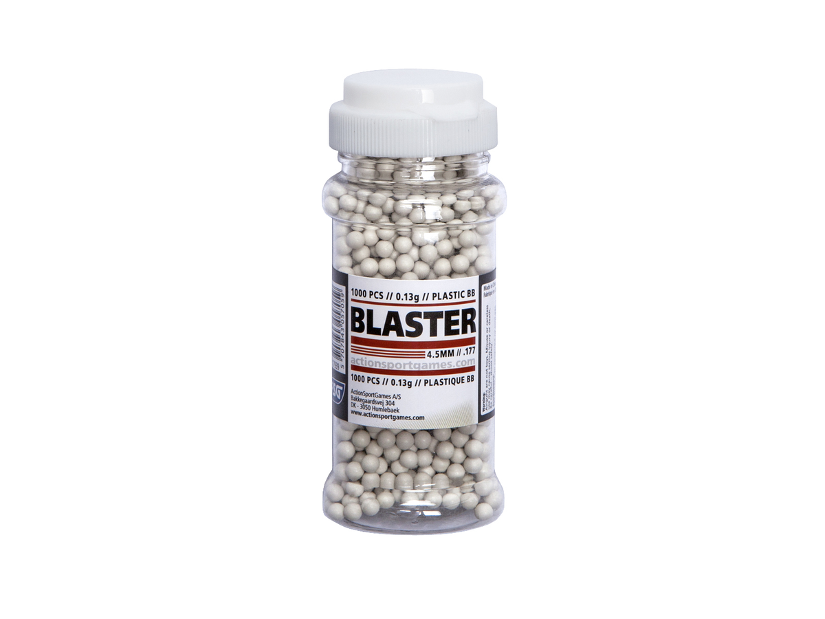 Blaster plast kugler, 4,5 mm, 0,13 g, 1.000 stk. - flaske