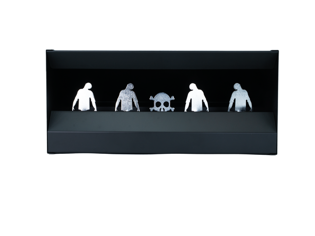 Zombie hit & reset pellet trap, 4-target reactive system
