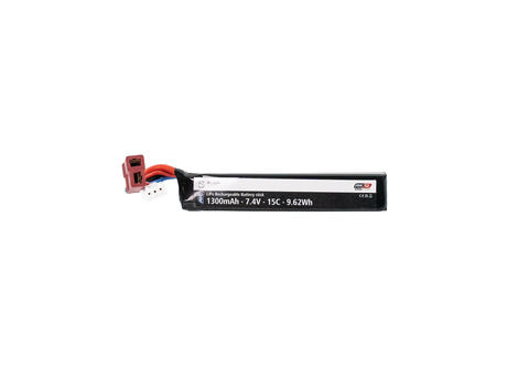 7.4V Li-Po Batteri 1300mAh 15C, Single Stick, T-Plug