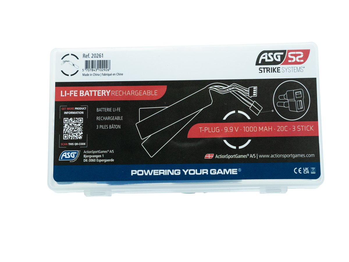 9.9v LI-FE Battery 1000 mAh, 20C, 3 stick, T-Plug