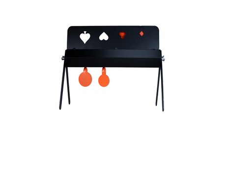 Target knockdown card game, 4 reactive targets with hit indicators