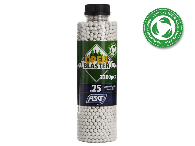 Open Blaster, 0.25g, airsoft bio BB, 3300 stk. flaske