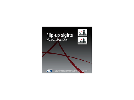 Detachable front and rear flip-up sight