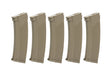 Set of 5 S-Mag magazines for J series - Hi-cap - Tan