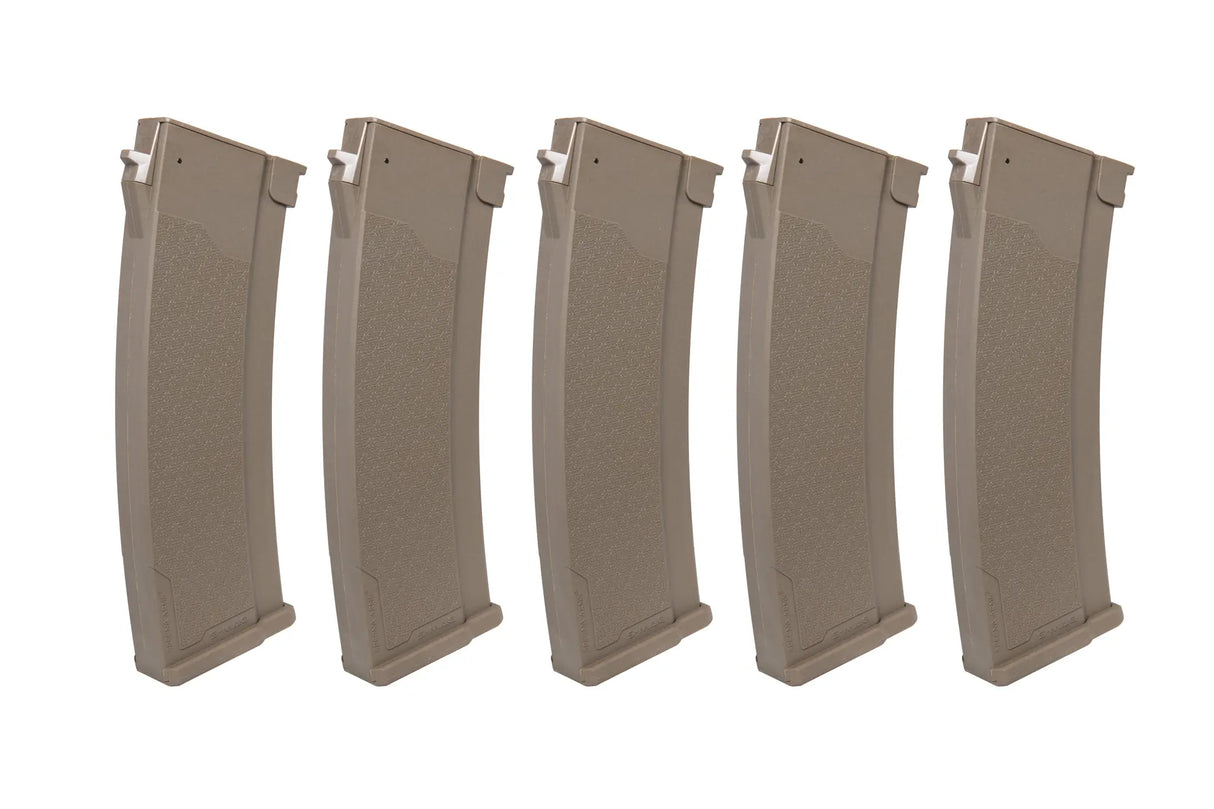 Sæt af 5 S-Mag Mid-cap magasiner til J series AK modeller - Tan