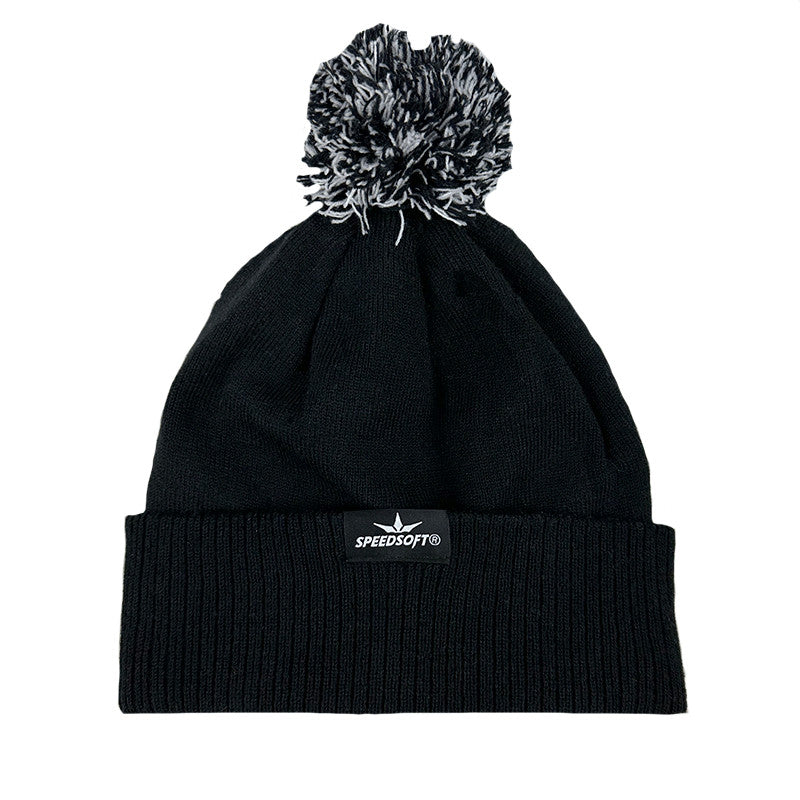 SpeedSoft Hue Garnet Pompom NB – Fed Airsoft Beanie til Kamp