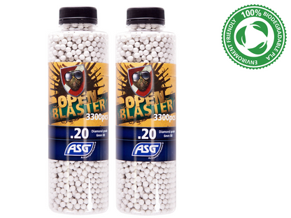 Open Blaster, 0.20g, airsoft bio BB, 3300 stk. flaske