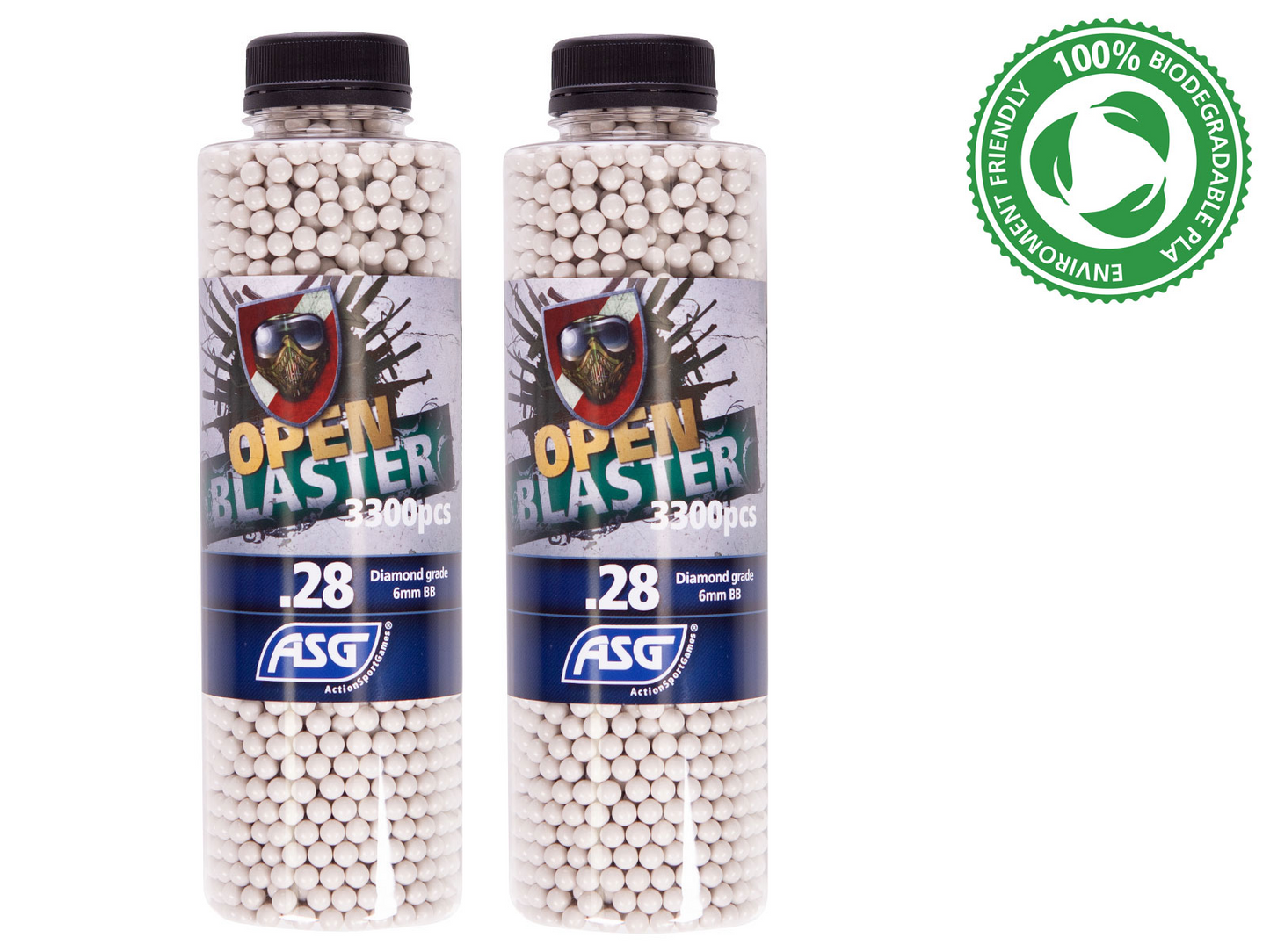 Open Blaster, 0.28g, airsoft bio BB, 3300 stk. flaske