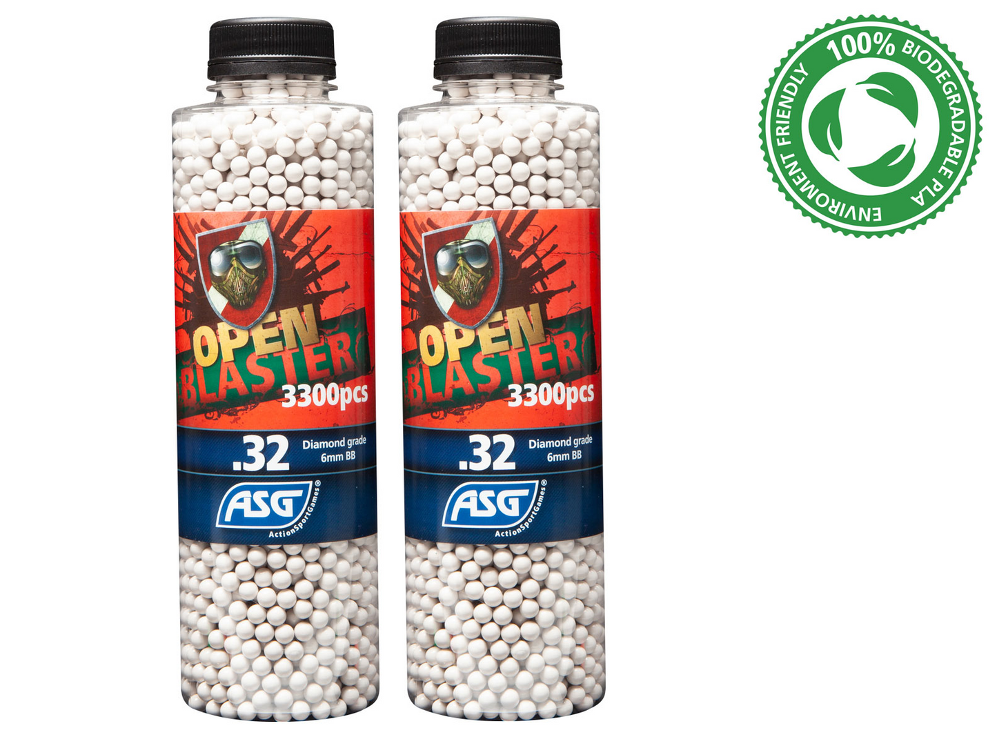 Open Blaster, 0.32g, airsoft bio BB, 3300 stk. flaske