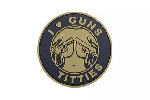 GUNS TITTIES PVC PATCH - TAN