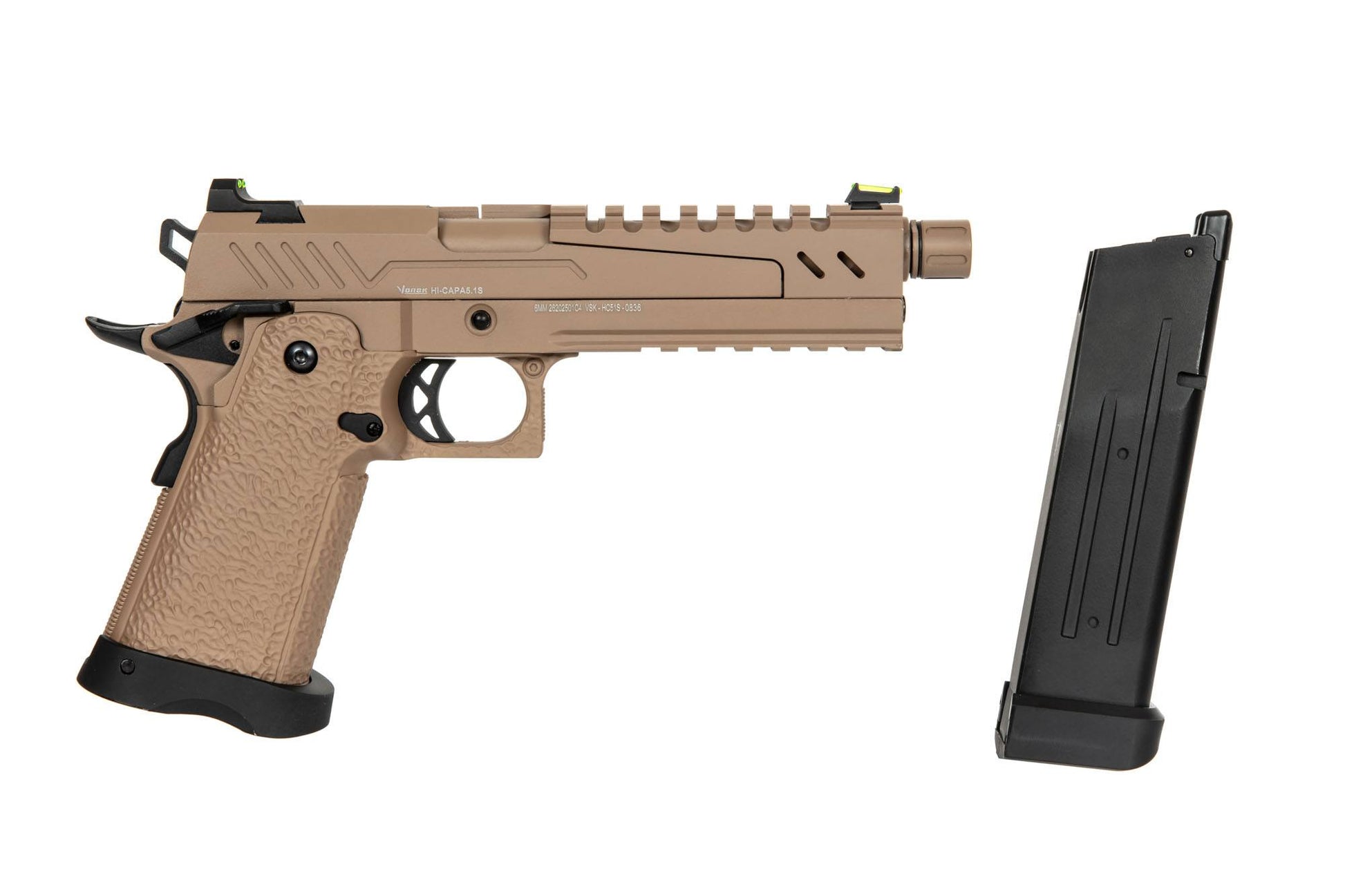 Gaspistol sælges til Danmarks bedste priser - Salg af Airsoft, HArdball og softguns til hele Danmark Vorsk Hi-Capa 5.1 Split Side med gas blowback - Airsoftgeek