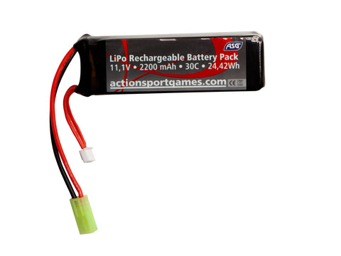 ASG-batteri - 11.1V 2200 mAh 30C LiPo Tamiya-stik