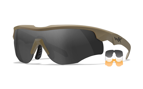 WX ROGUE COMM, Matte Sand Color Frame, Grey/Clear/Clear Orange Lens