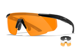 SABER ADVANCED - Mat Sort Stel, Grå/Klar/Klar Orange Linse