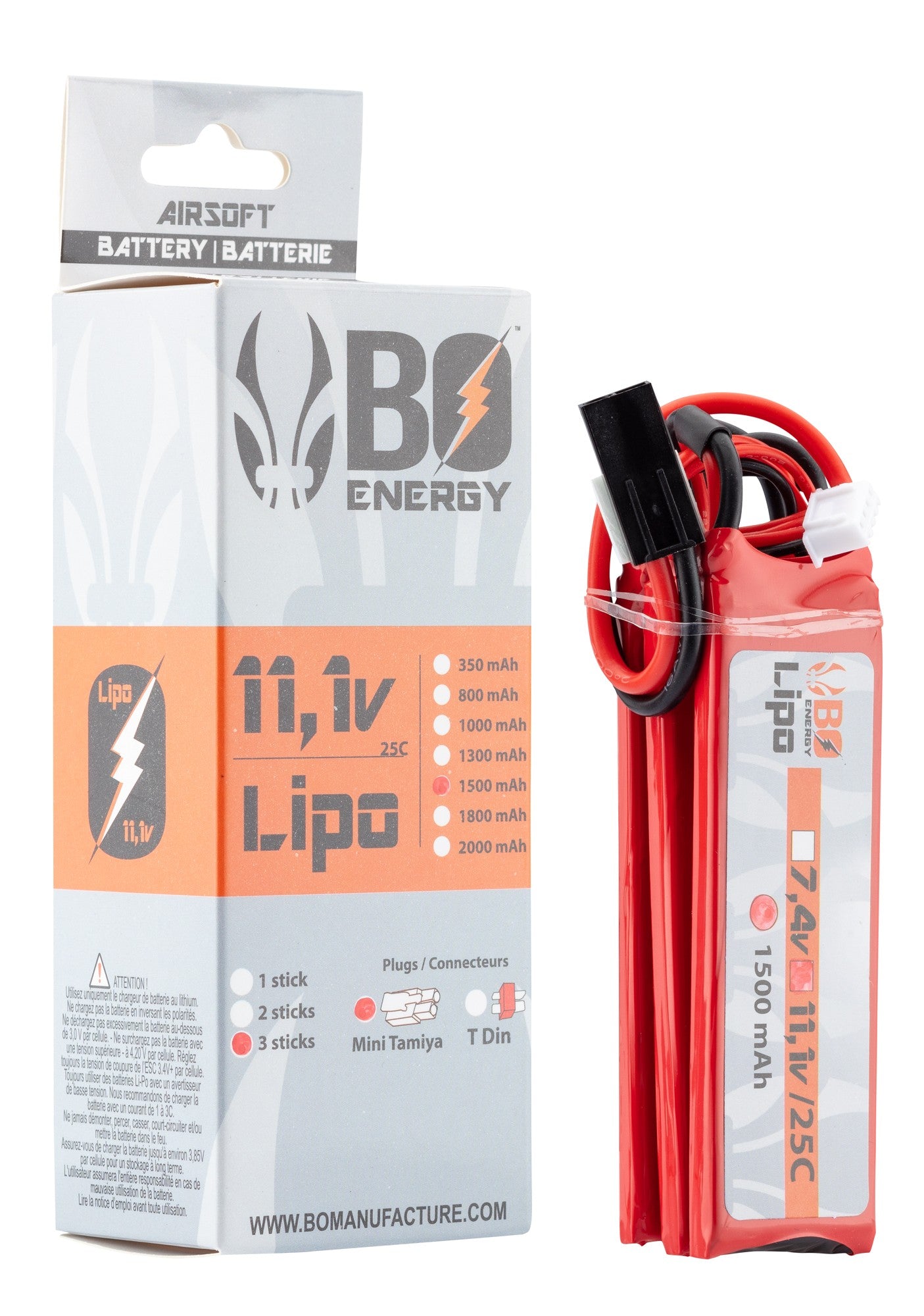 LIPO BATTERY 11.1V 1500 MAH BUTTERFLY