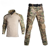 Military Shirt &amp; Pants w/ Knee Pads - Multicam
