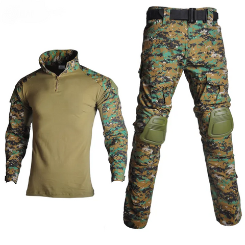 Military Shirt &amp; Pants w/ Knee Pads - Jungle Digital