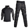 Militær bukser og combat shirt sort multicam med lommer | Airsoftgeek