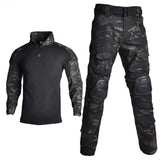 Militær bukser og combat shirt sort multicam med lommer | Airsoftgeek