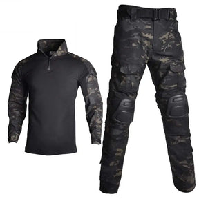 Militær bukser og combat shirt sort multicam med lommer | Airsoftgeek