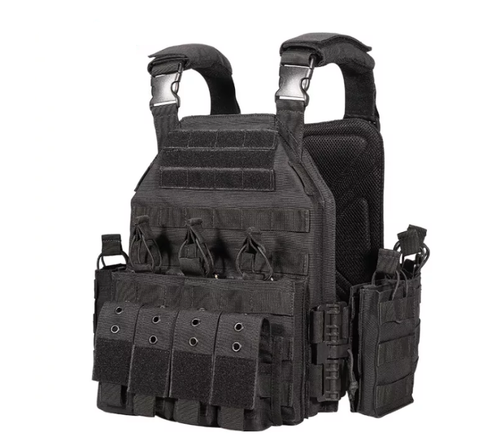 TACTICAL VEST M/ HURTIG BESPÆND - SORT