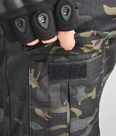 Militær bukser og combat shirt sort multicam med lommer | Airsoftgeek