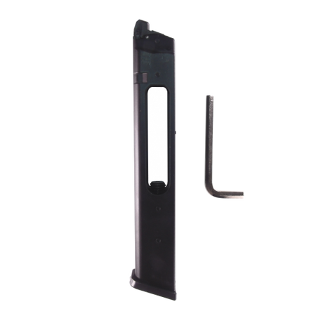 Glock Extended CO2 magasin 48 skuds matsort metal | Airsoftgeek